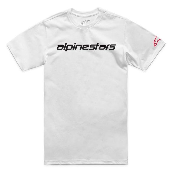 Short sleeve t -shirt Alpinestars Linear Wordmark 2.0 - White / RedRef: AP4077
