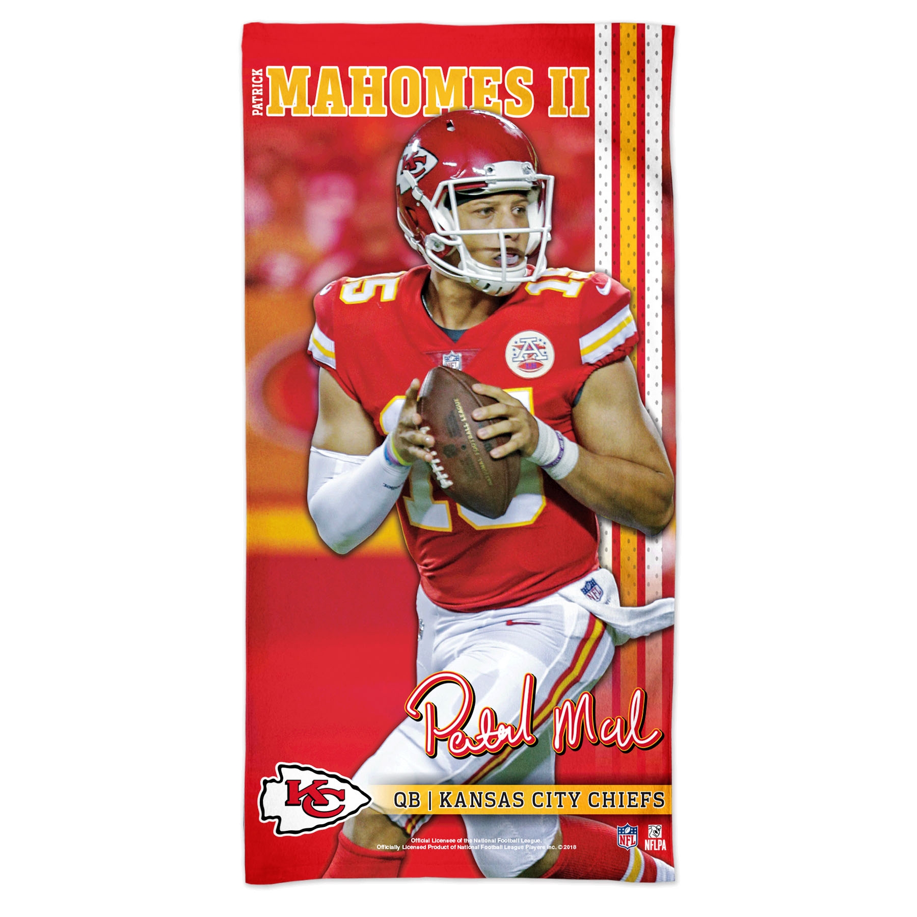 Patrick Mahomes Kansas City Chiefs Spectra NFL Beach Towel