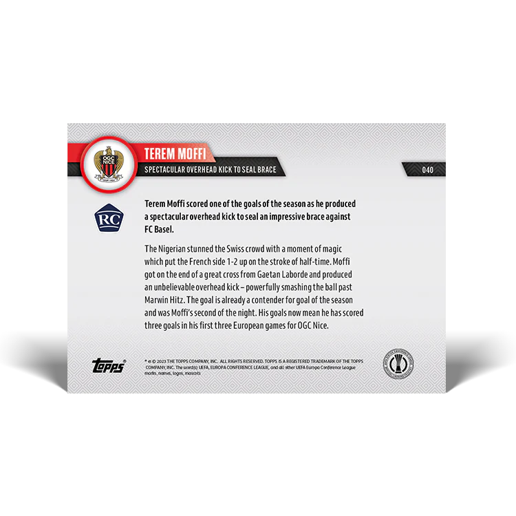 Topps UK - Spectacular overhead kick to seal brace - EL TOPPS NOW® Card #40