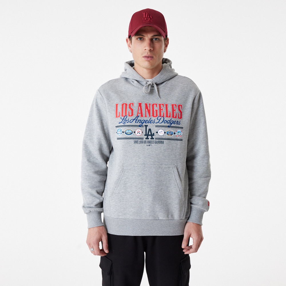 Los Angeles Dodgers Team Graphic New Era MLB Hoodie Gray
