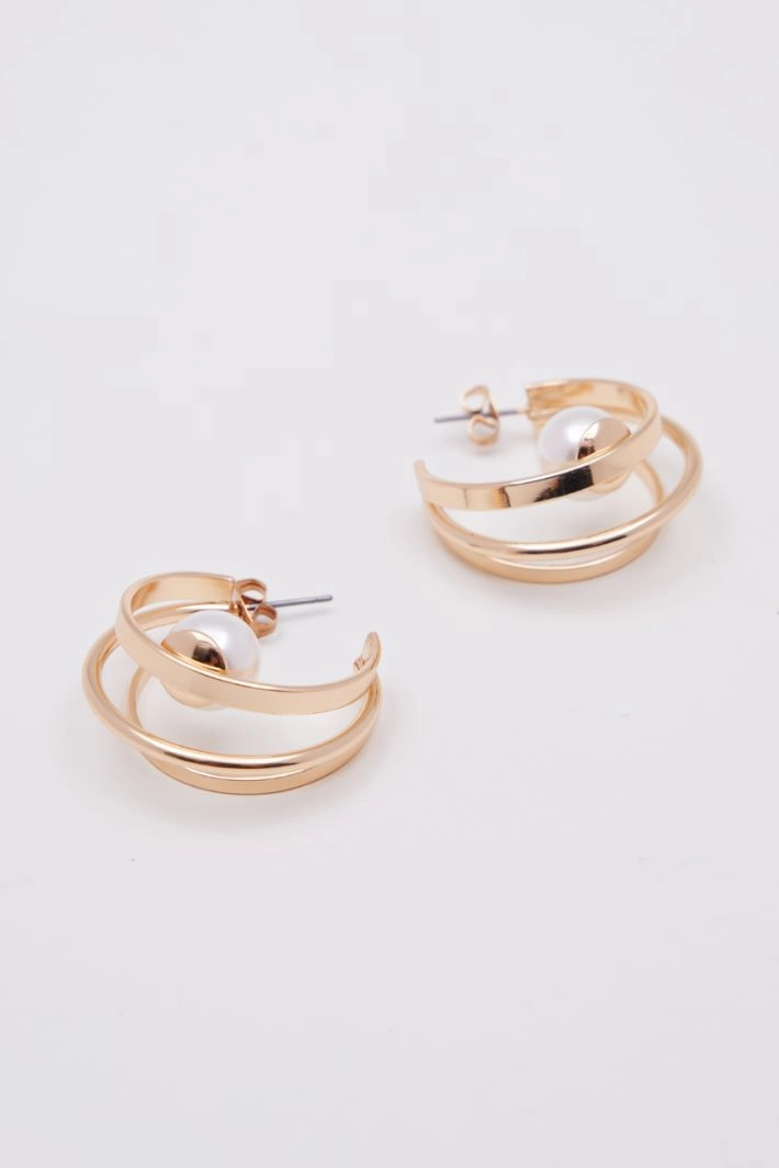 Round pearl earrings - GOLD