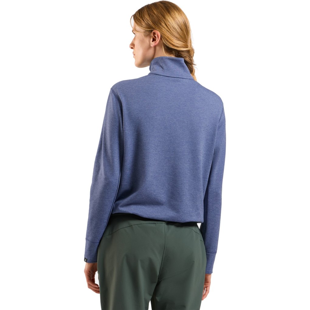 Odlo Essentials Grid Fleece Half-Zip Multisport Mid Layer Women - blue heron melange