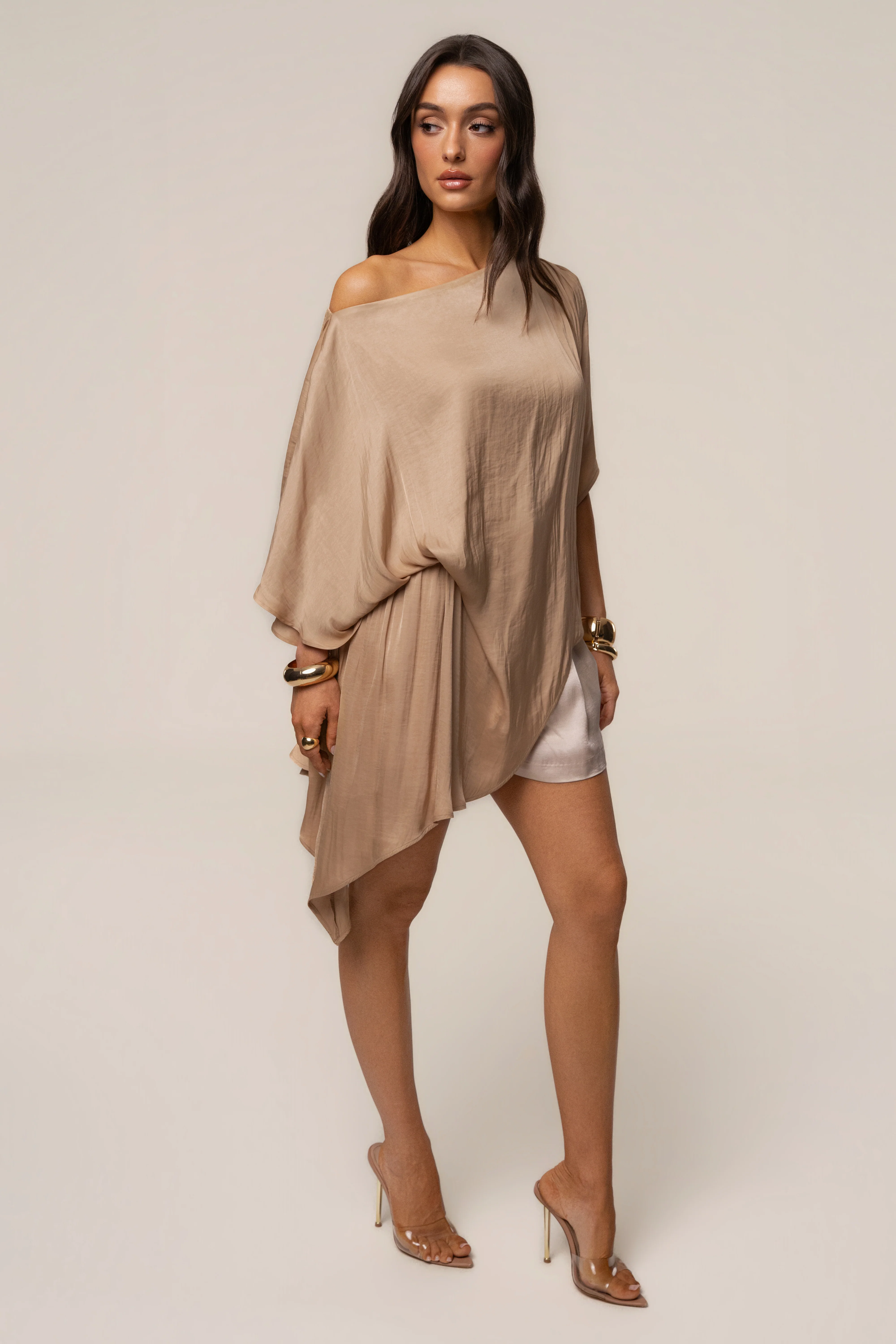 Tan Brisa Drape Top