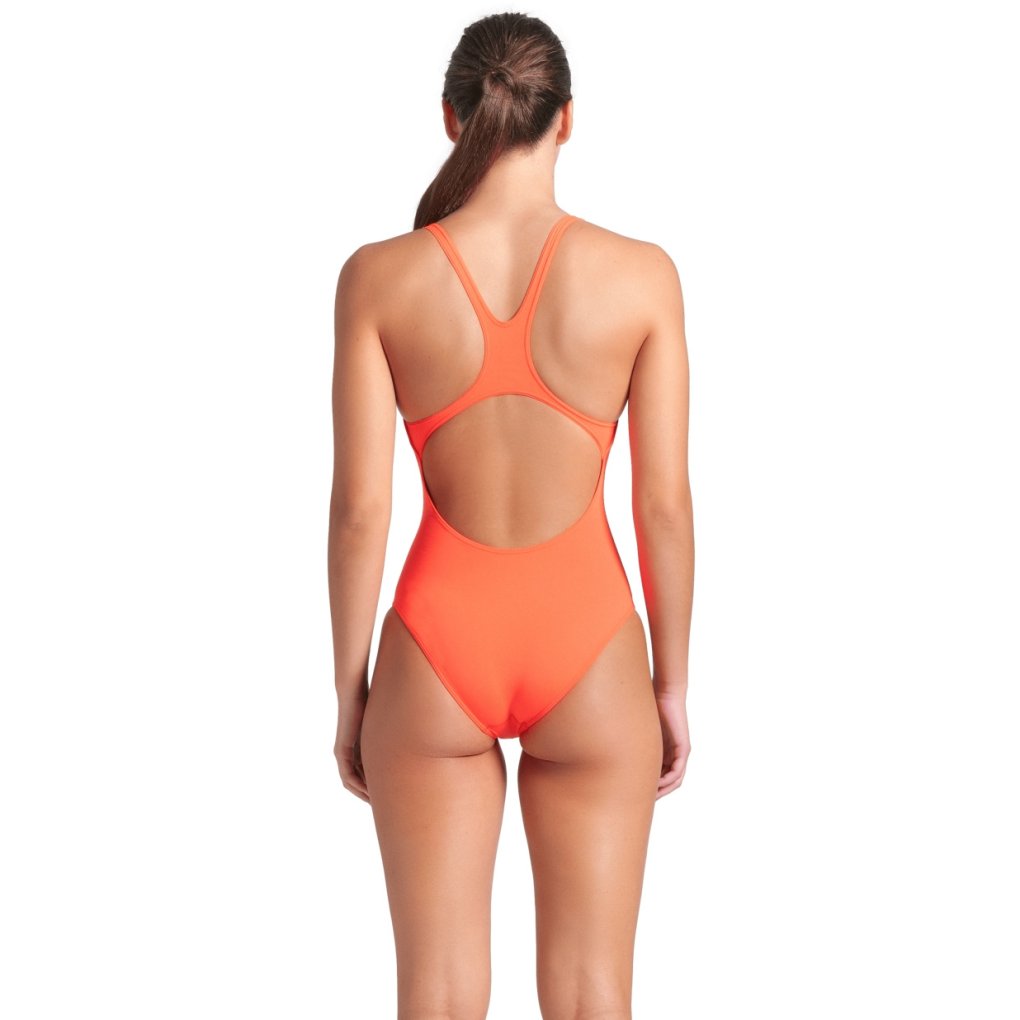 arena Performance Solid Team Swim Pro Swimsuit Women - Bright Coral/Plum
