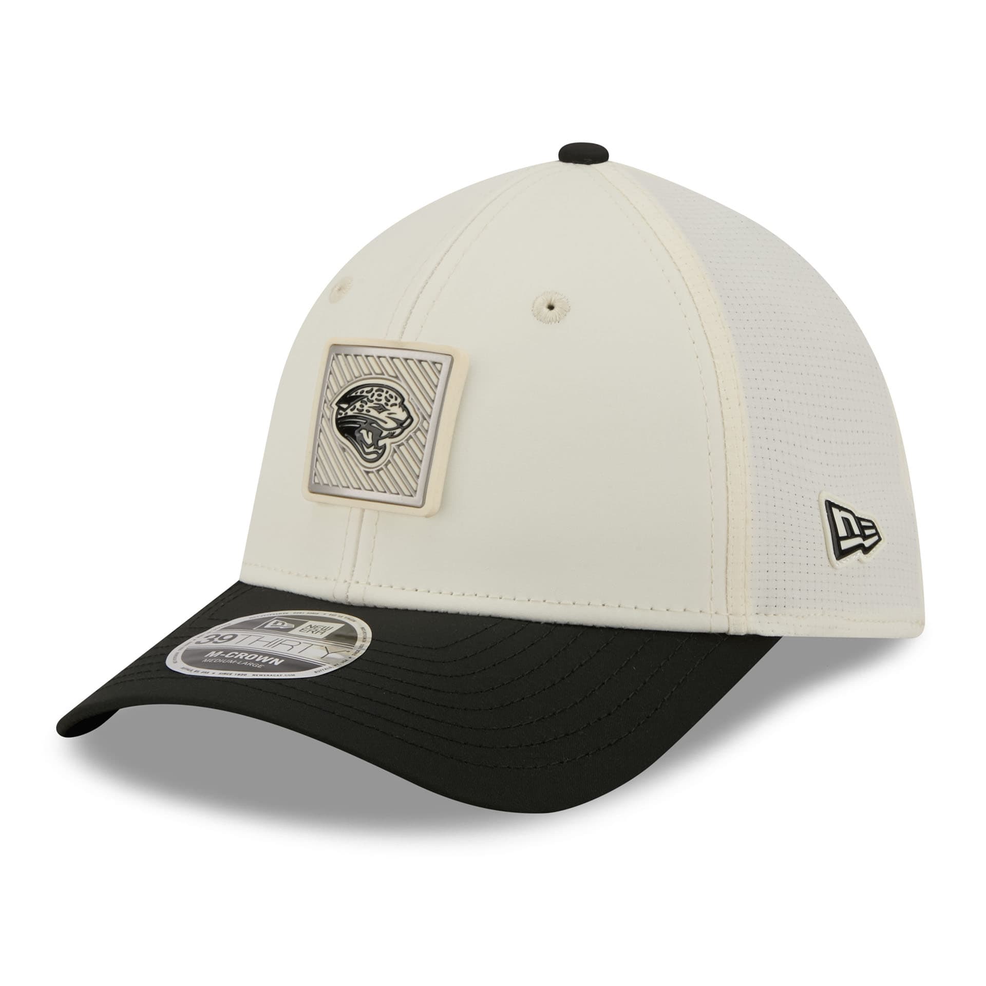 Jacksonville Jaguars Historic Logo 2026 NFL Training Camp 39THIRTY Flex Cap Cream/Black