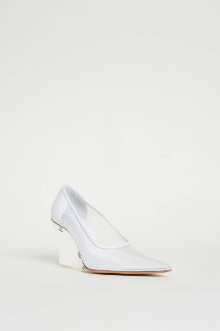 Transparent wedge pumps - WHITE