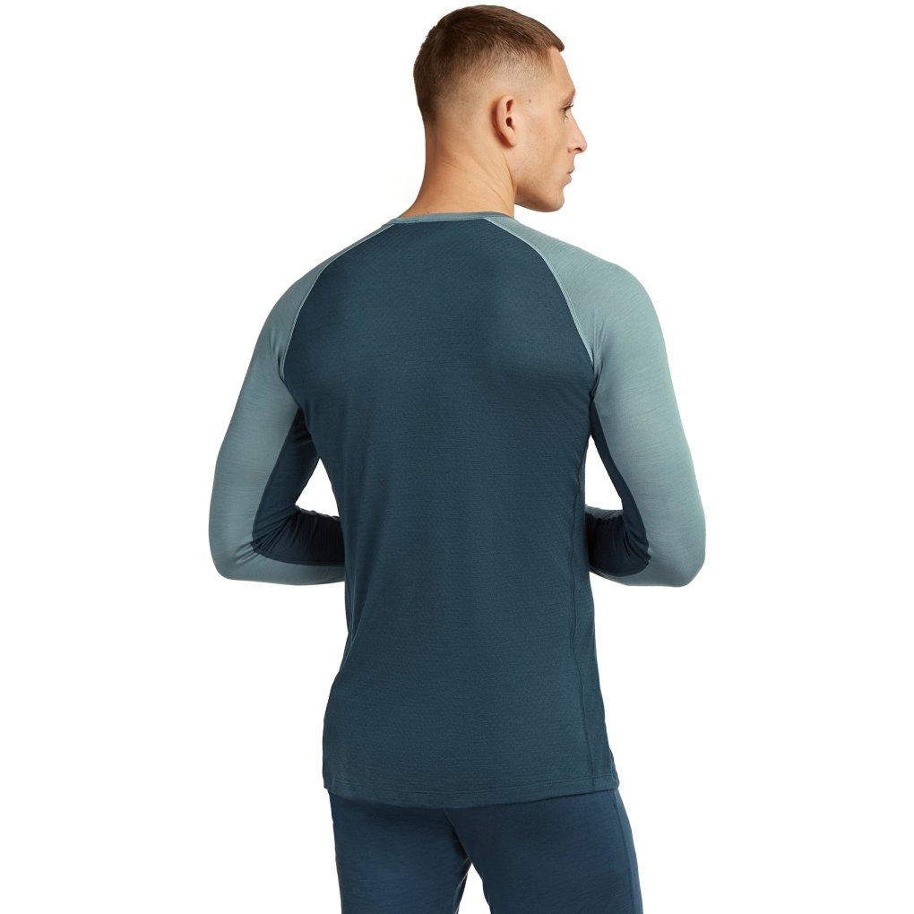 Icebreaker Merino 125 ZoneKnit™ Thermal Long Sleeve Crewe Shirt Men - Abyss/Blue Ash