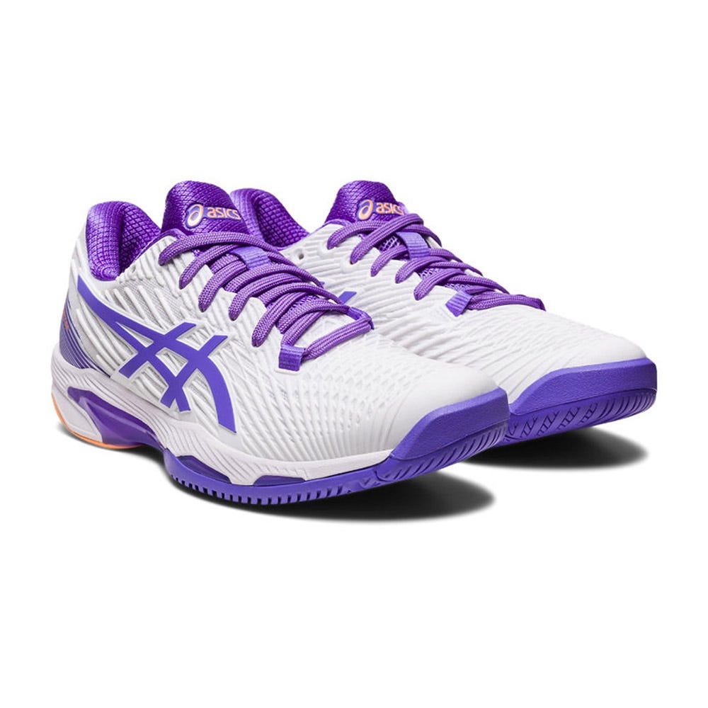 WOMEN’S WHITE AND PURPLE ASICS SOLUTION SPEED FF 2 1042A136-104