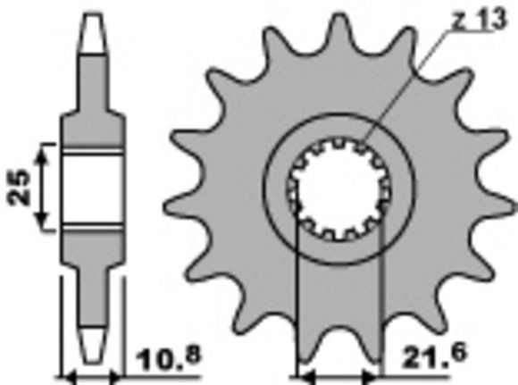 PBR steel output sprocket standard 2086 - 525Ref: PBR01188A / 1077552002