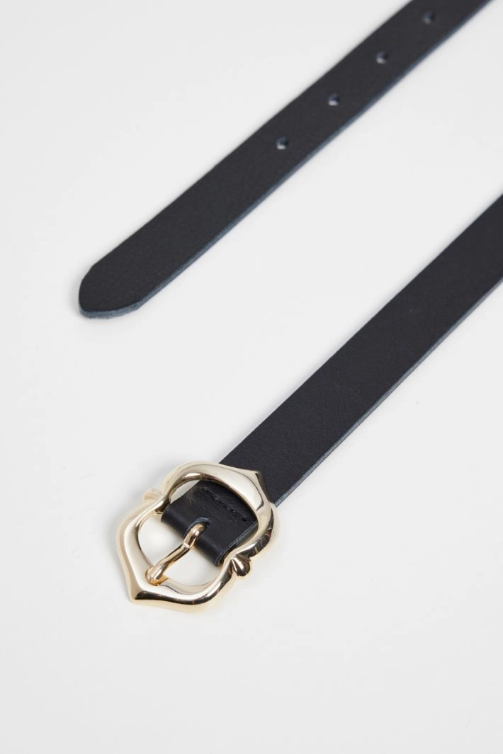 Geometric buckle belt - BLACK