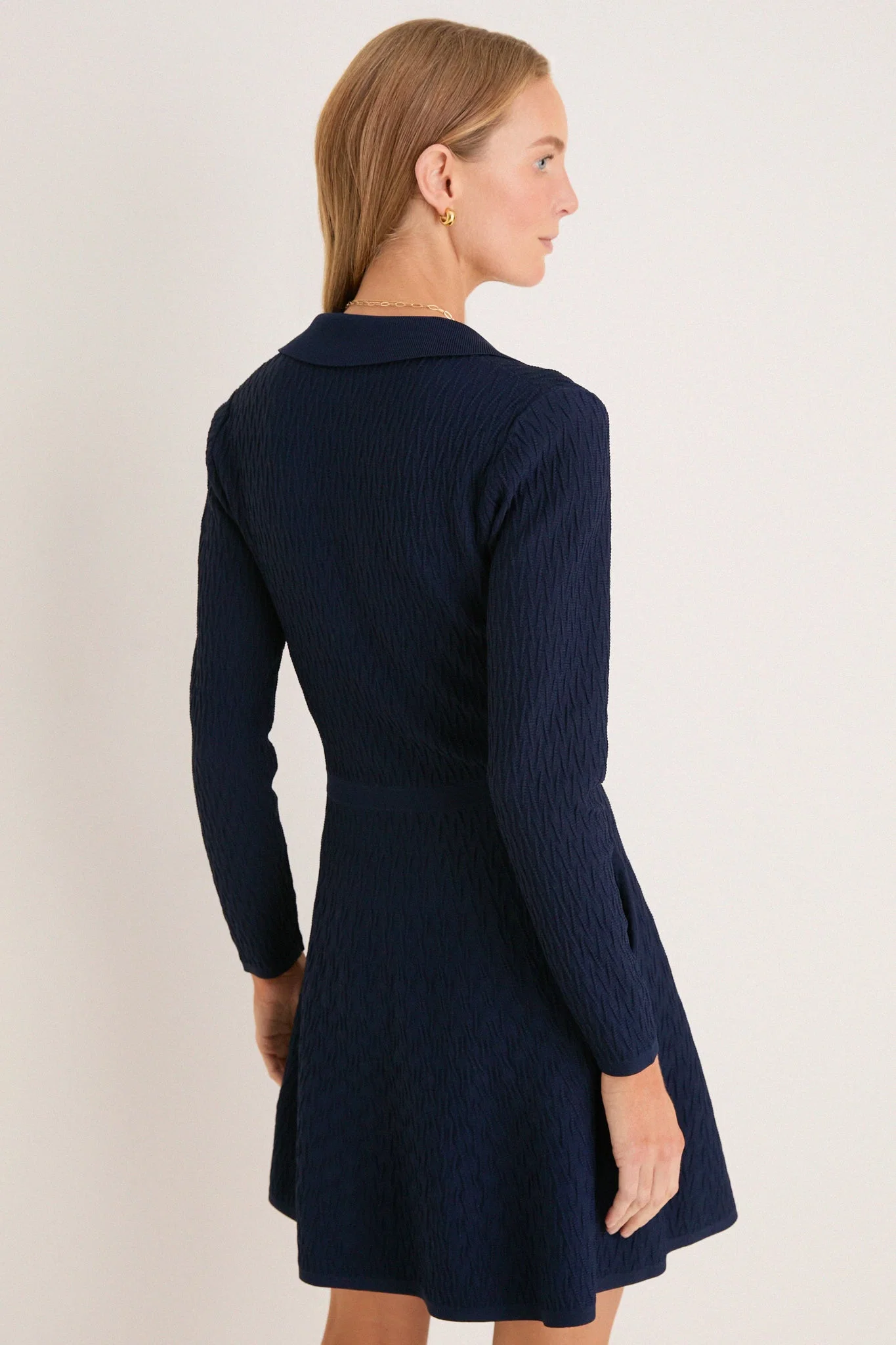 Navy Knit Jeanine Polo Dress
