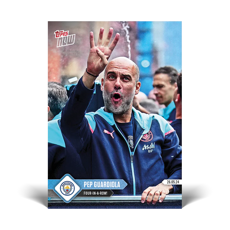 Pep Guardiola - Four-in-a-row! - 23/24 Man City TOPPS NOW® Card 2