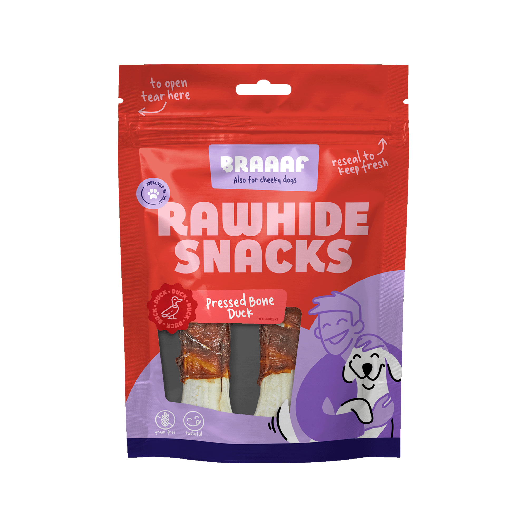 Braaaf Pressed Bone with Meat - Chicken - 2 x 12.5cm (130g)