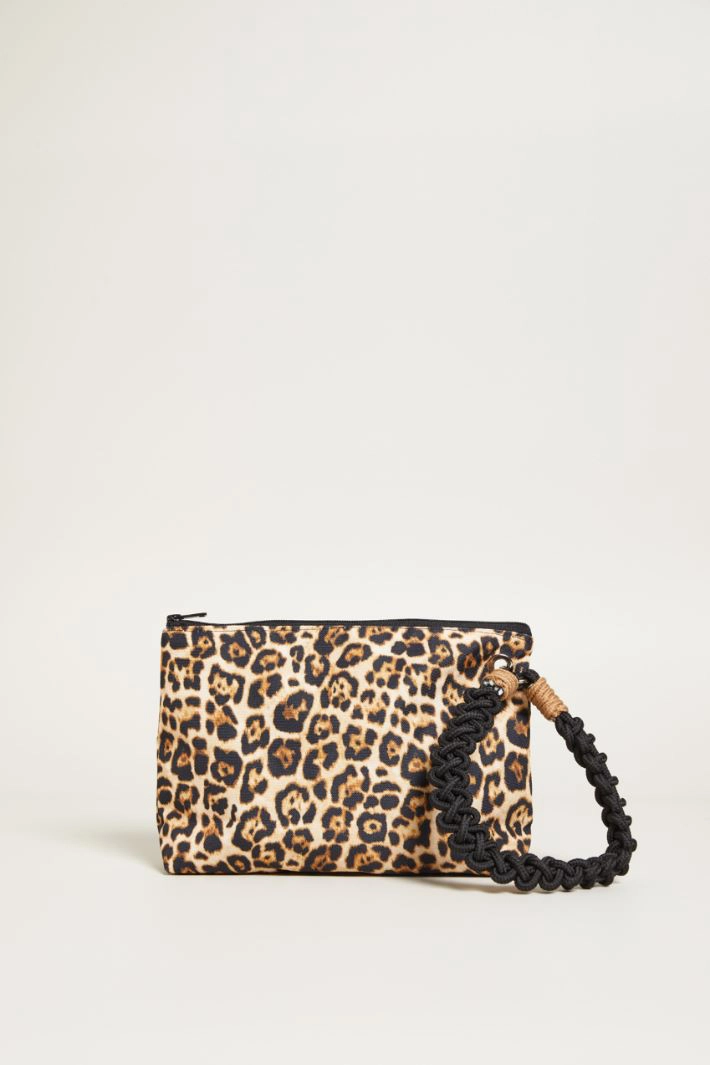 Animal print envelope bag - BROWN BLACK