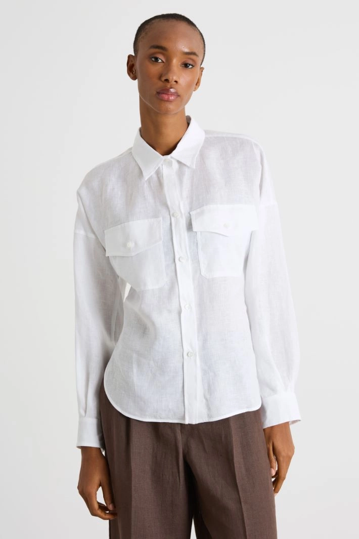 Lightweight linen shirt - WHITE