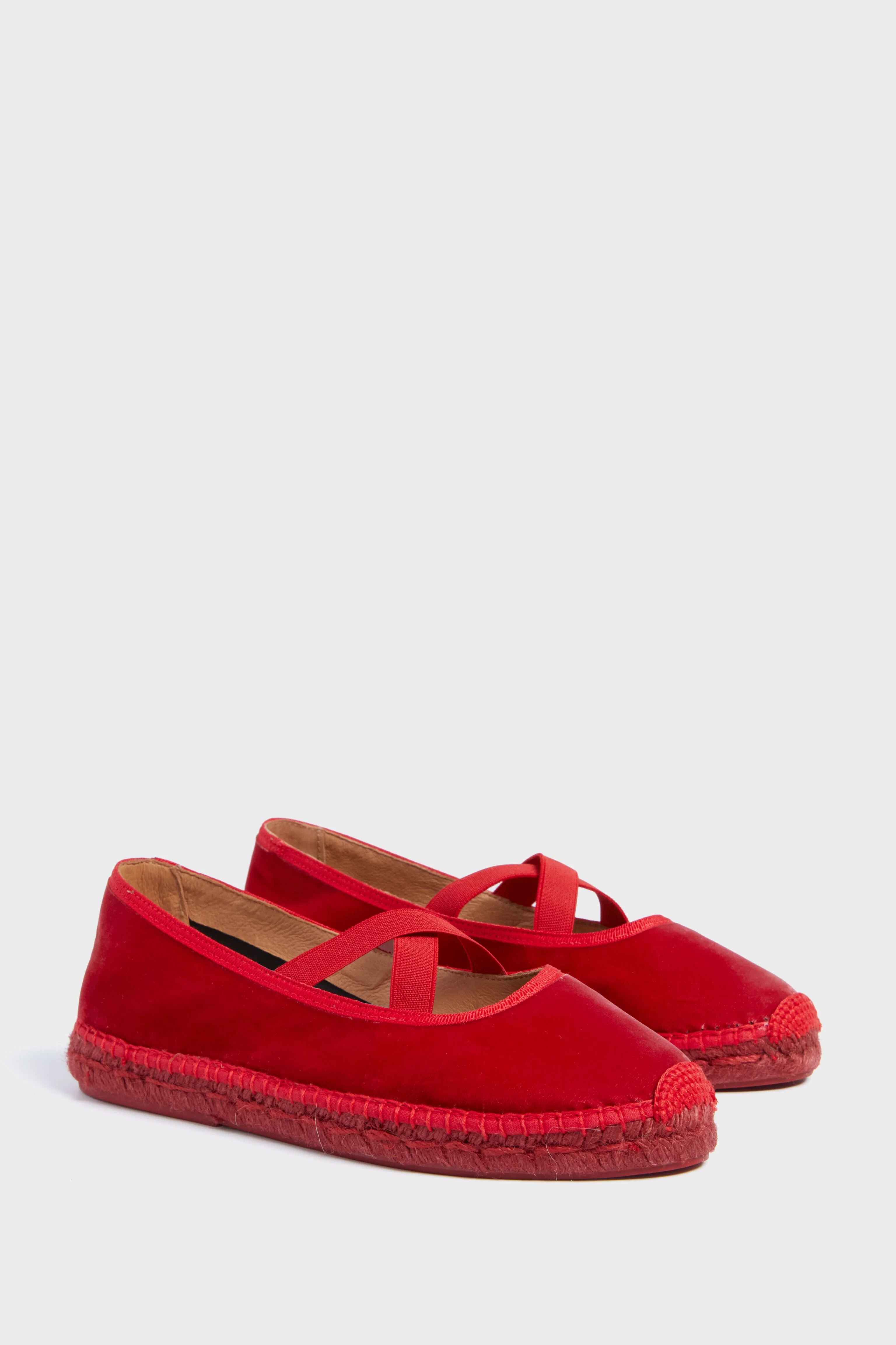 Lipstick Chico Velvet Espadrilles