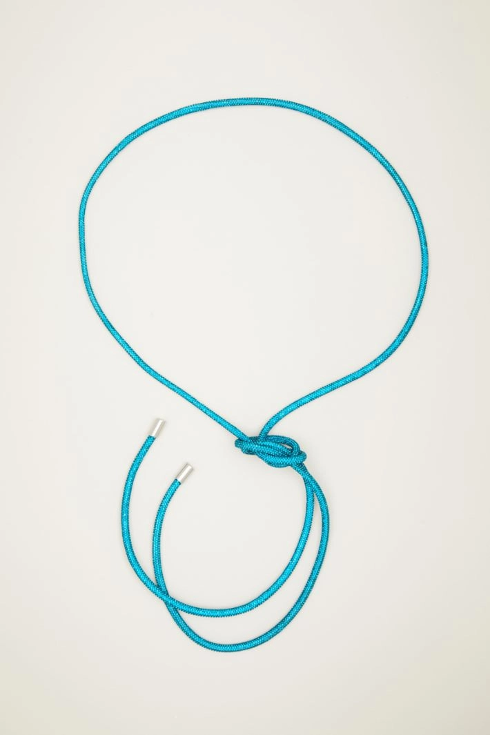 Rhinestone-embellished tubular belt - PETROL