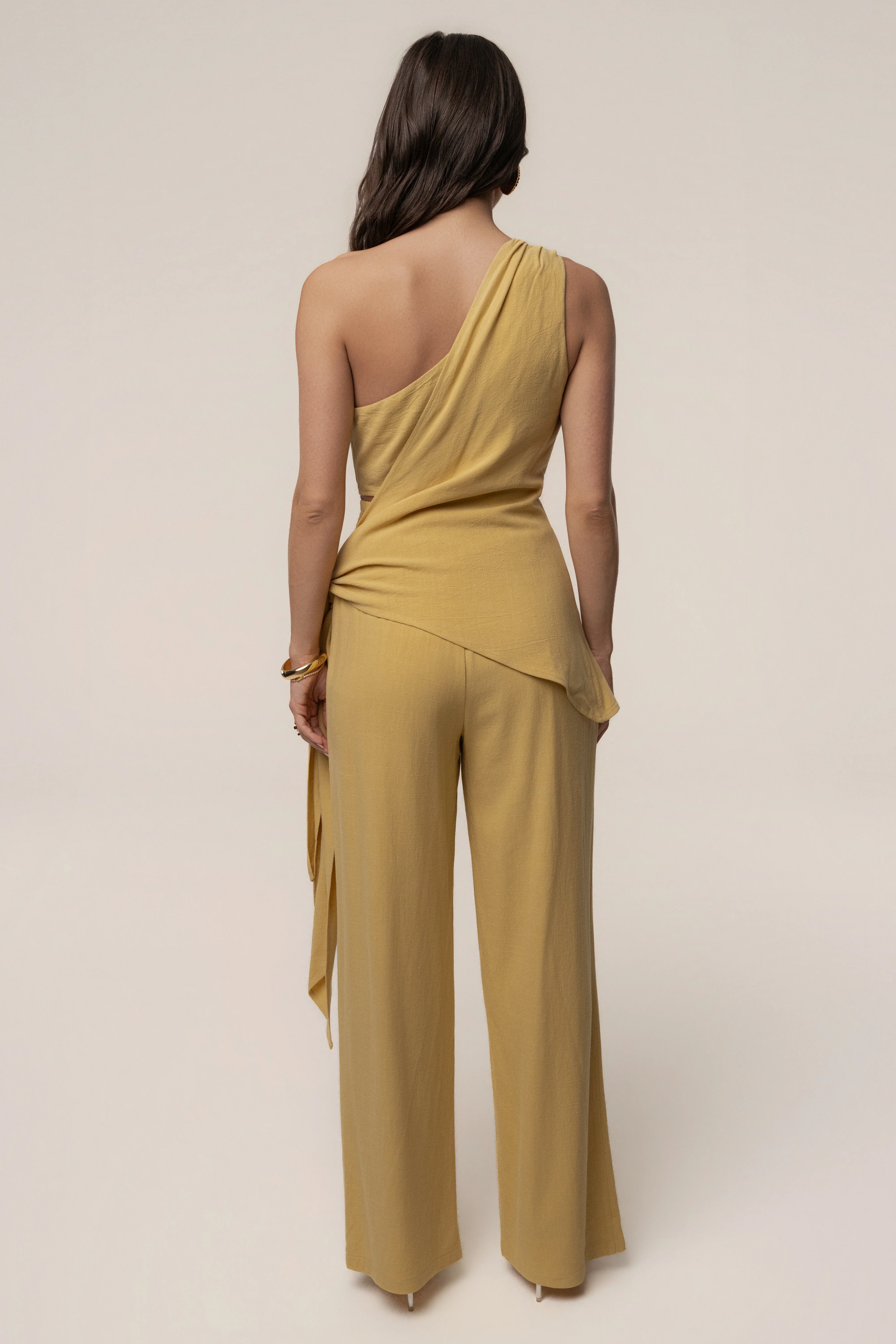Yellow Thea Linen Pants
