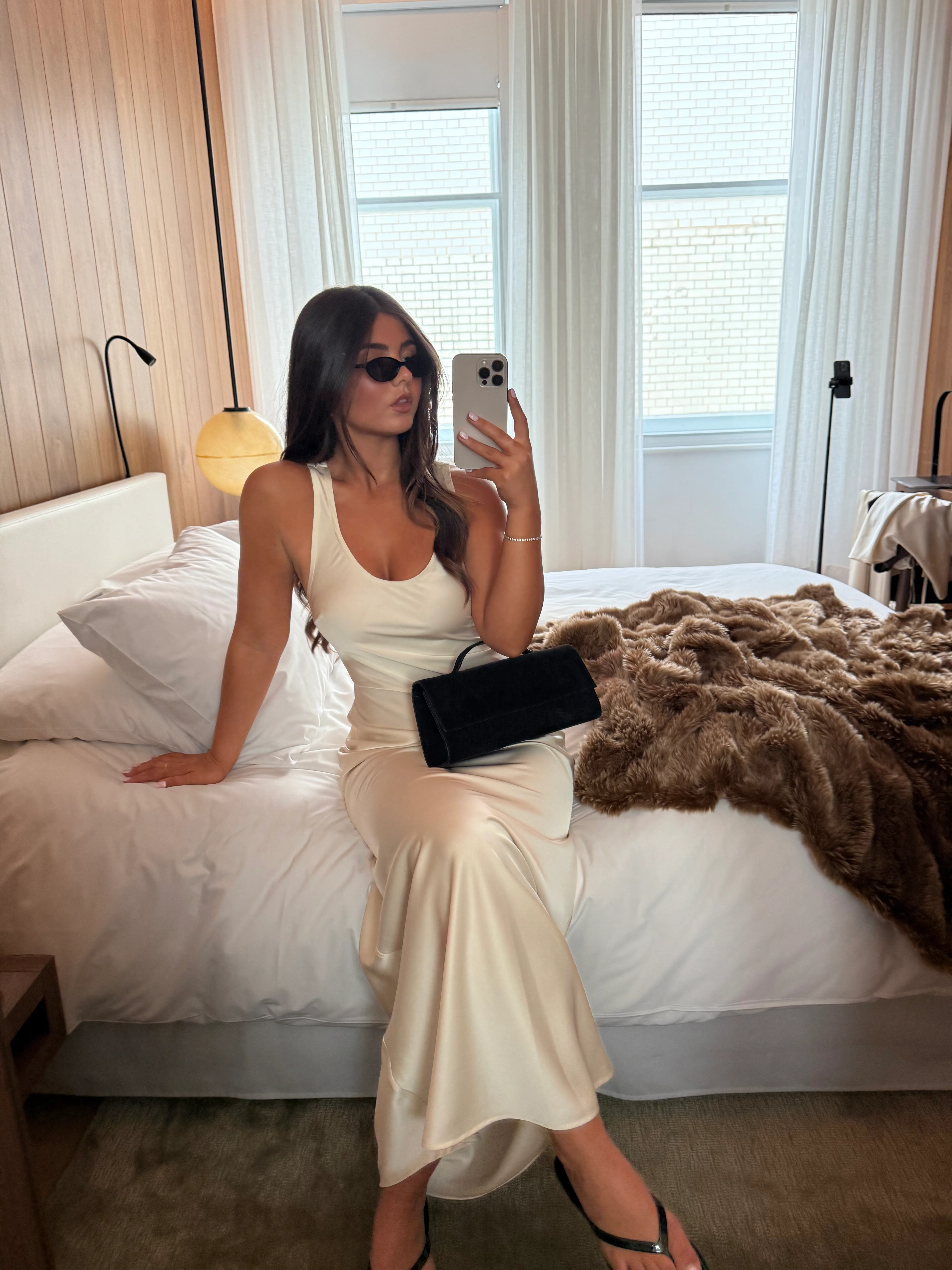 Breya Sleeveless Slip Maxi Dress - Oyster