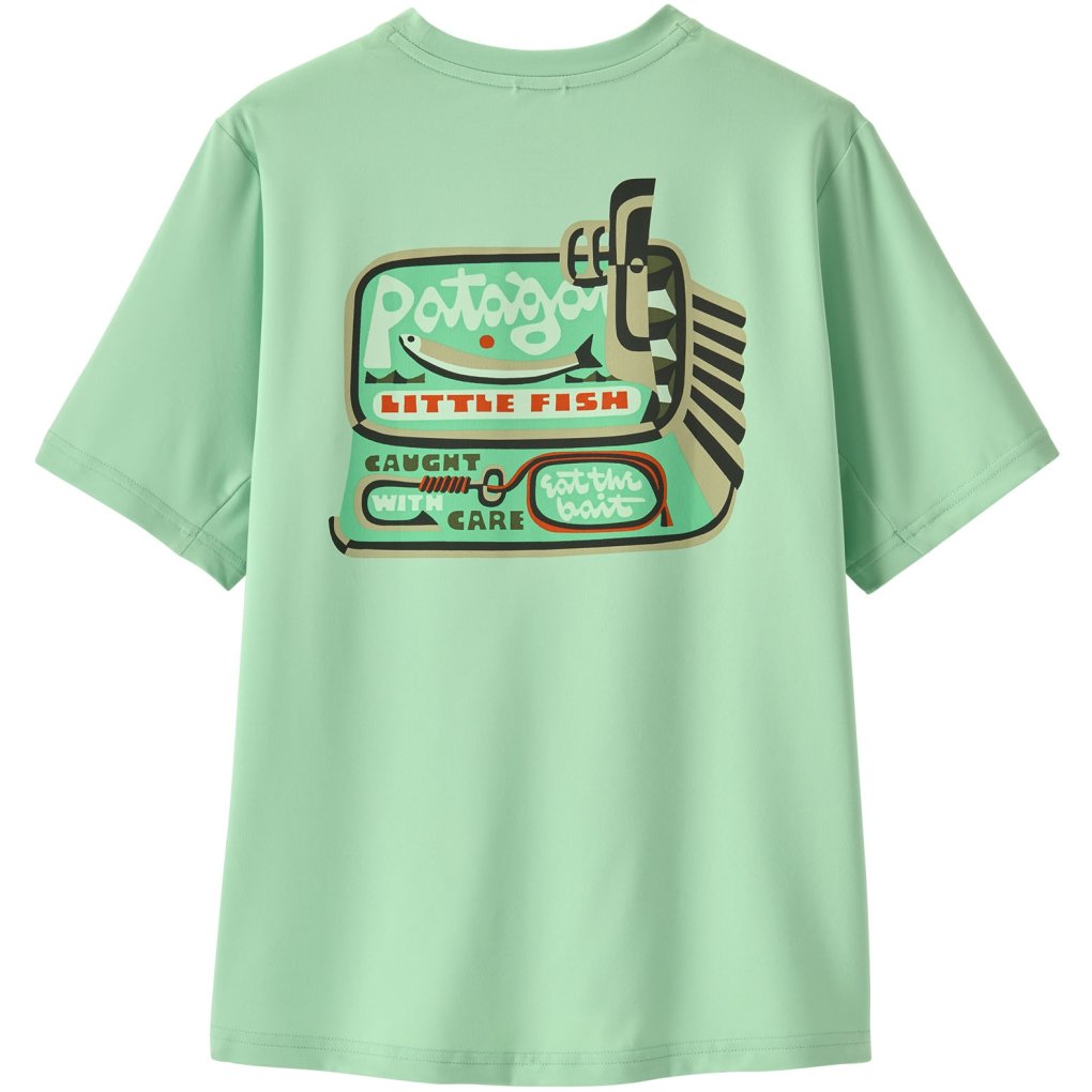 Patagonia Cap Silkweight T-Shirt Kids - Little Fish: Rinsed Green