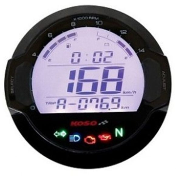 Koso D64 DL - 03S Black Temperature Gauge - Universal LCD Display Speedometer Tachometer LightsRef: KOS00089A / 1056105