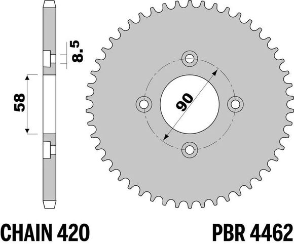 Couronne PBR acier standard 4462 - 420Ref : PBR01456A / 1108814001