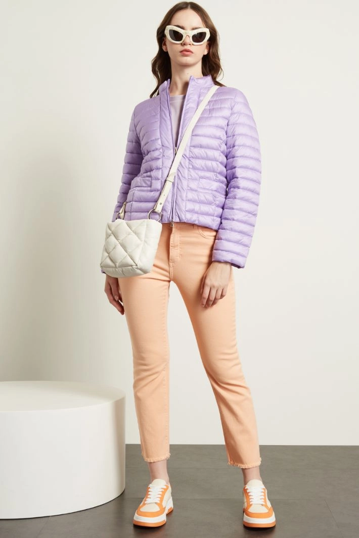 Technical satin padded jacket - LILAC