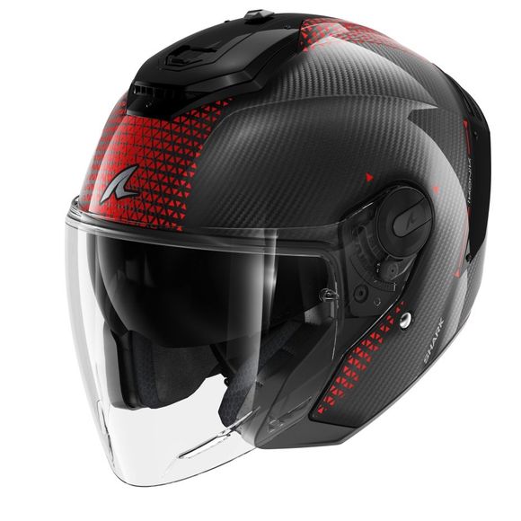 Casque jet Shark RS JET IKONIK - Noir / RougeRef : SH1719