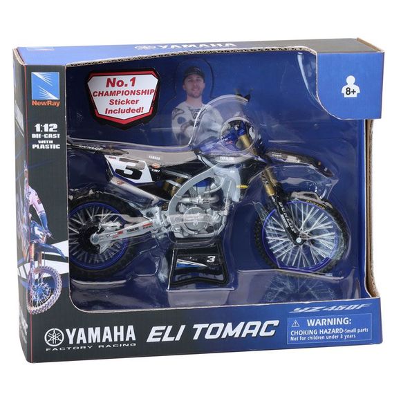 Newray Moto Yamaha 450 YZF Eli TOMAC Miniature - 1/12 Scale - BlueRef: NRY0040 / 58323
