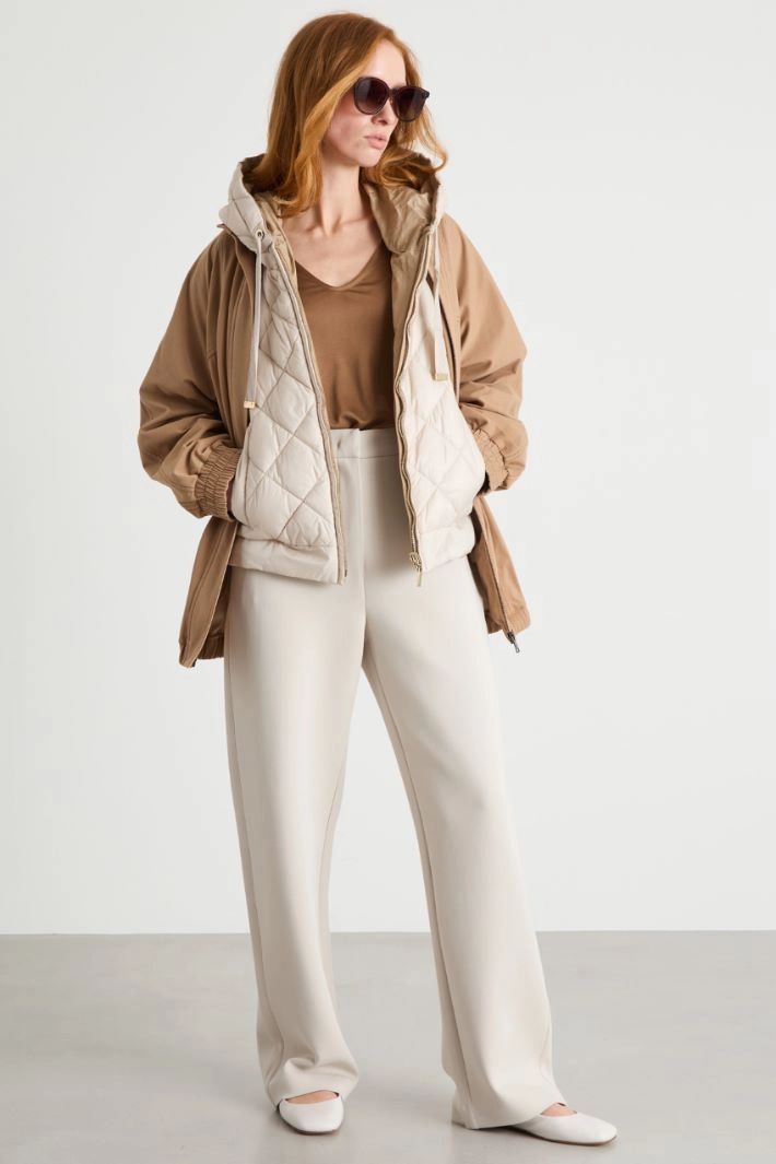 Quilted down jacket - BEIGE