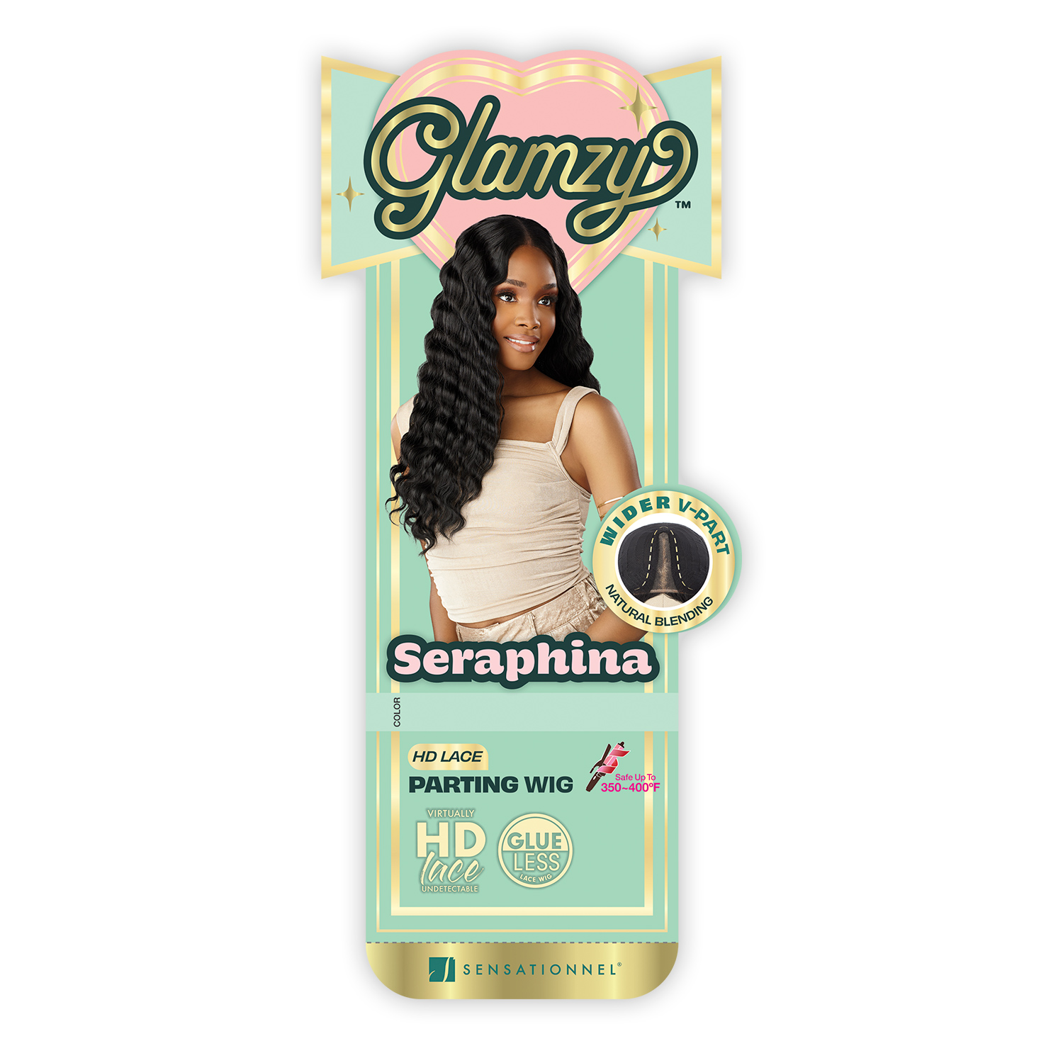 Sensationnel HD Lace Parting Wig Glamzy Glueless Wide V-Part Seraphina