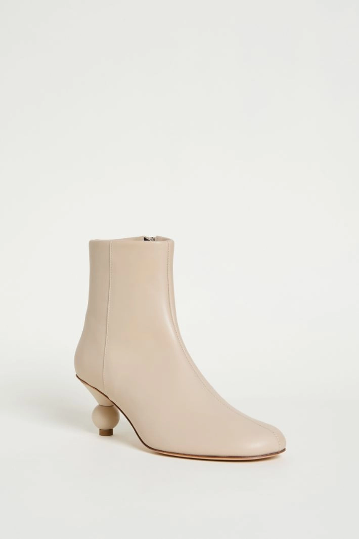 Nappa leather ankle boots - BEIGE