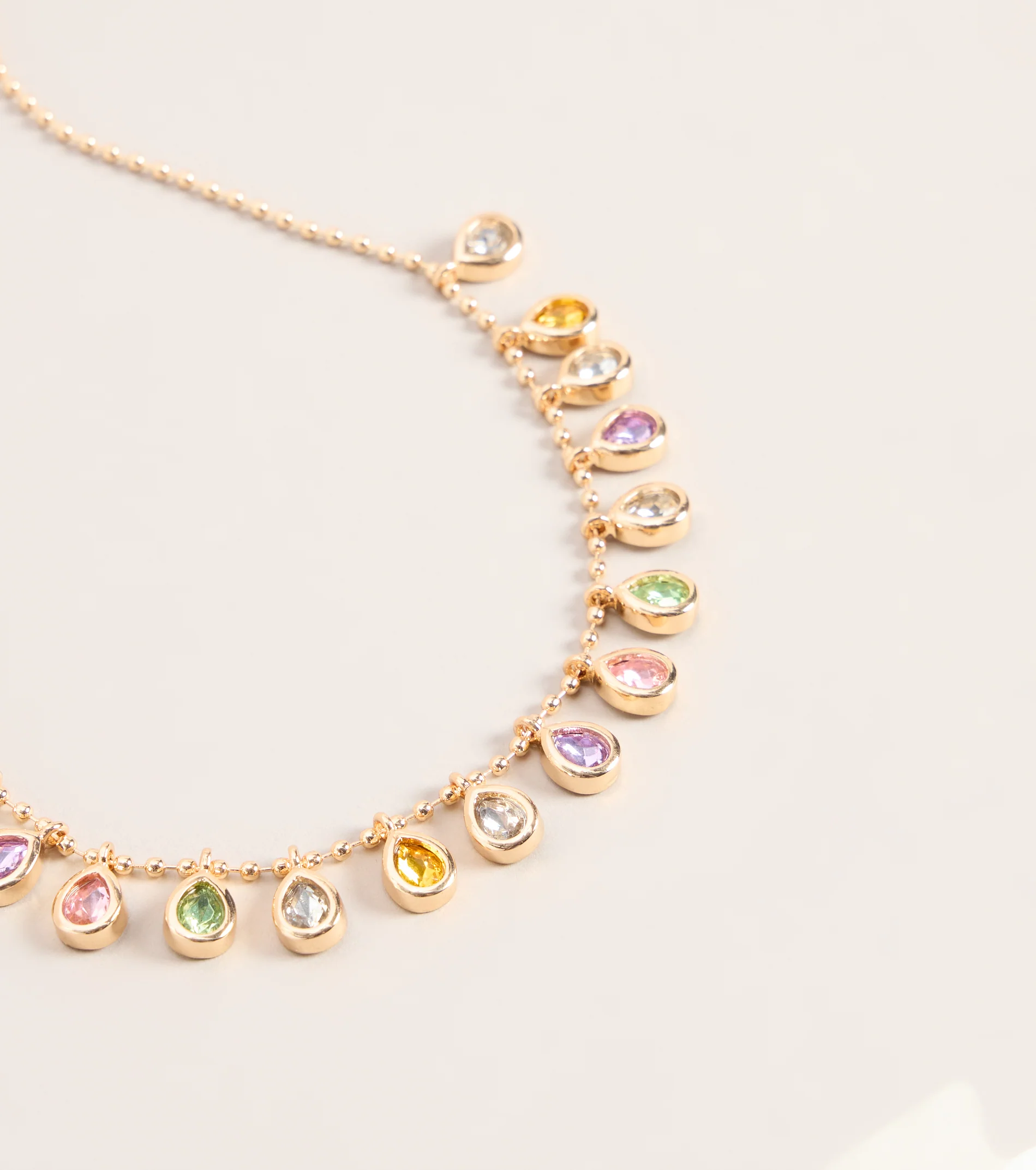 Gem Trail Teardrop Necklace