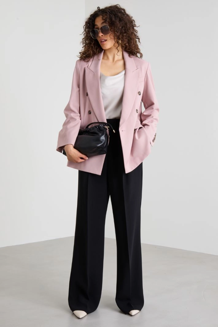 Straight double-breasted blazer - PINK