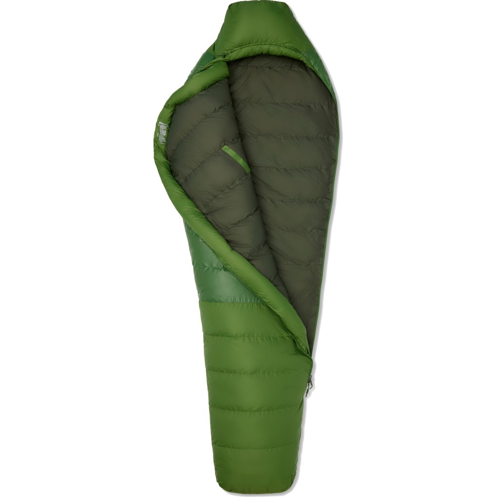 Marmot Mad River 30 Short Down Sleeping Bag - Zip left - foliage/rosin green