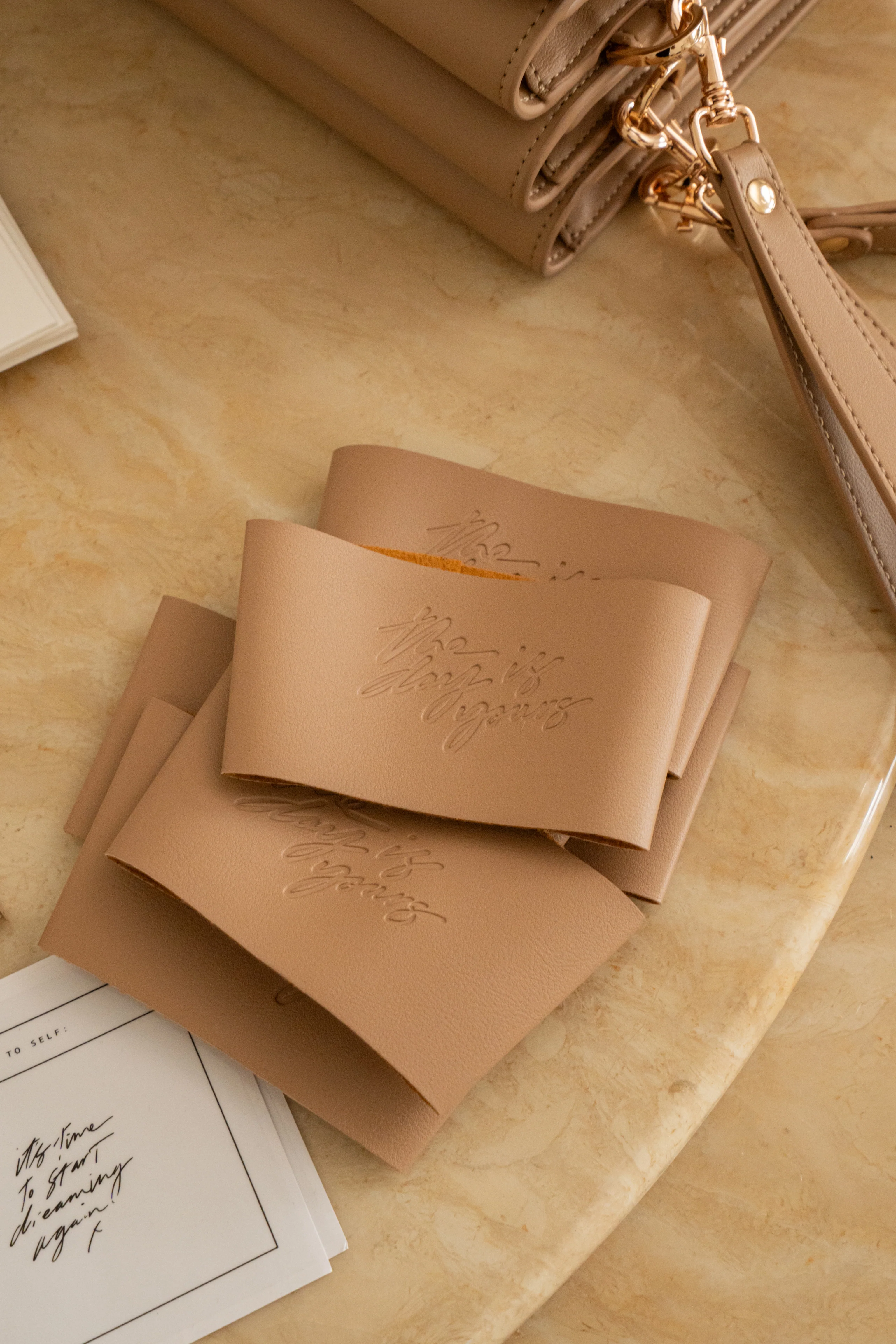 Beige TATIANA SOASH x JLUXLABEL Dreams & Plans Catch All Bag