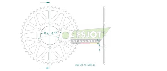 Esjot crown 48 teethCF MOTO 650 650 MT - 2020 - 2022Ref: Esjo00089A / 12113021