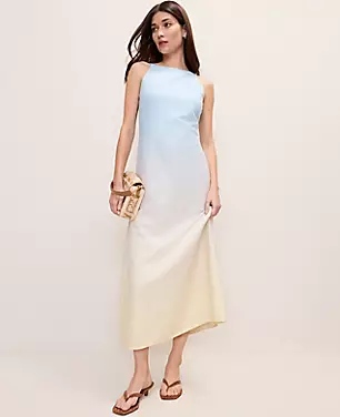 Weekend Ombré Midi Dress in Linen Blend