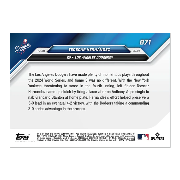 Teoscar Hernández - 2024 MLB Topps NOW® Card 871
