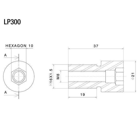 Protection levier Rizoma - Adaptateur protection proguardRef : RZ0186 / LP300B