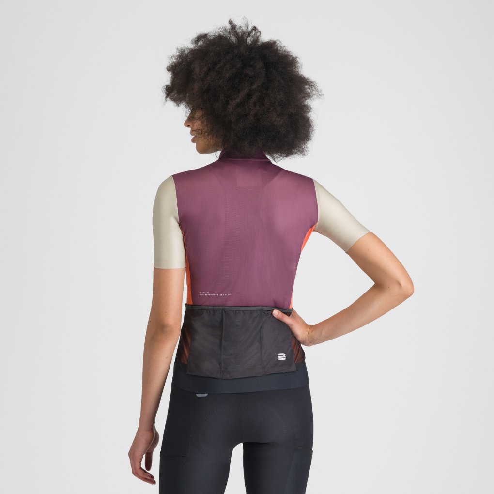 Sportful Supergiara Logo Jersey Women - 569 Bordeaux/Abbey Stone