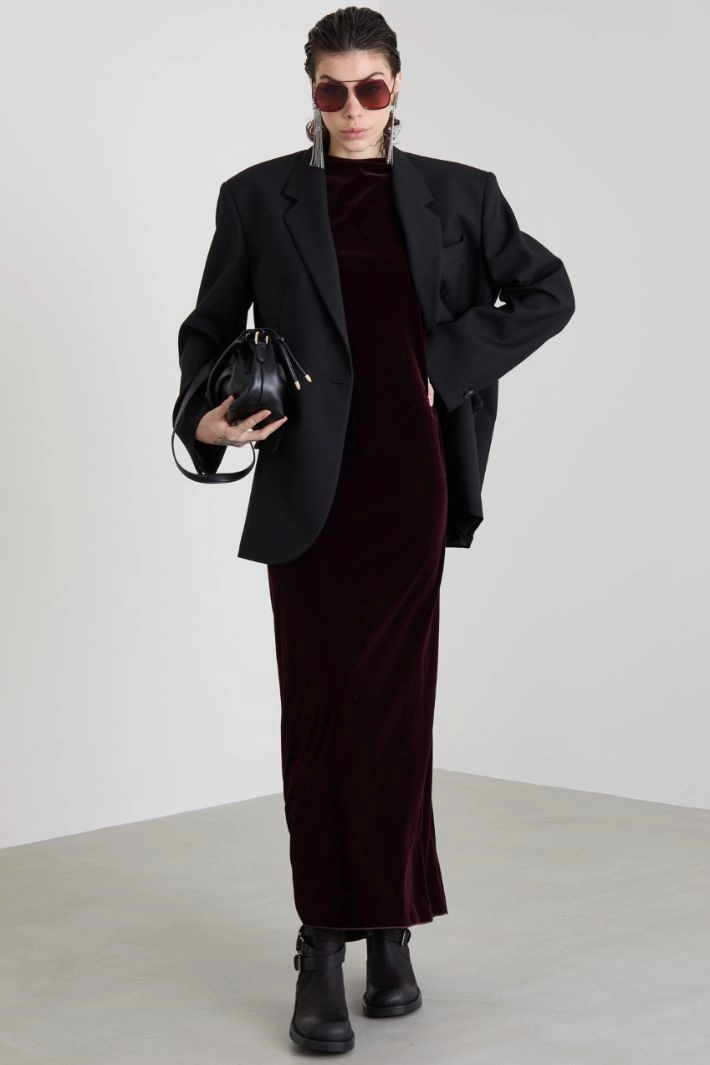 Oversized woollen cloth blazer - BLACK