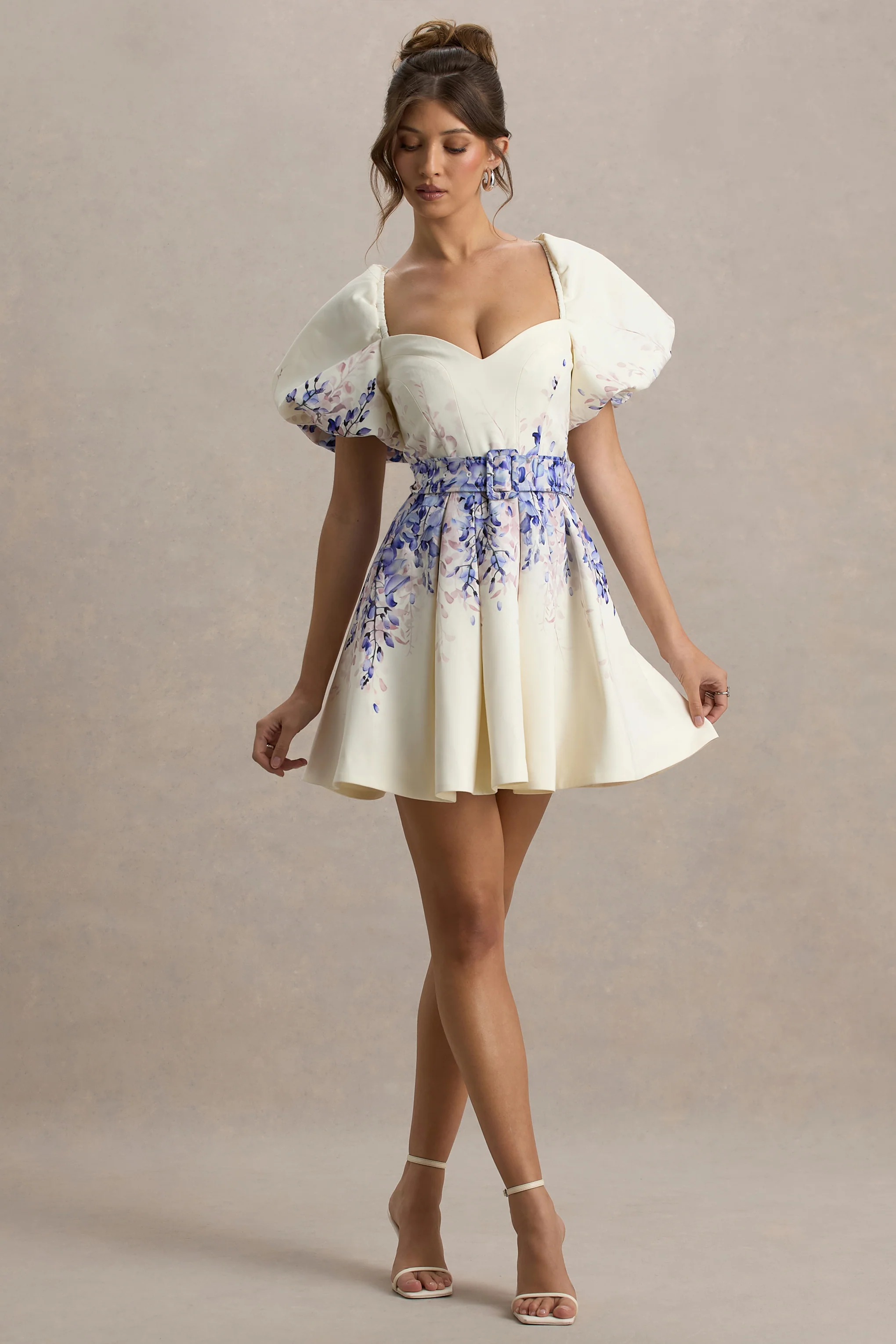 Tapia | Wisteria Print Belted Mini Dress