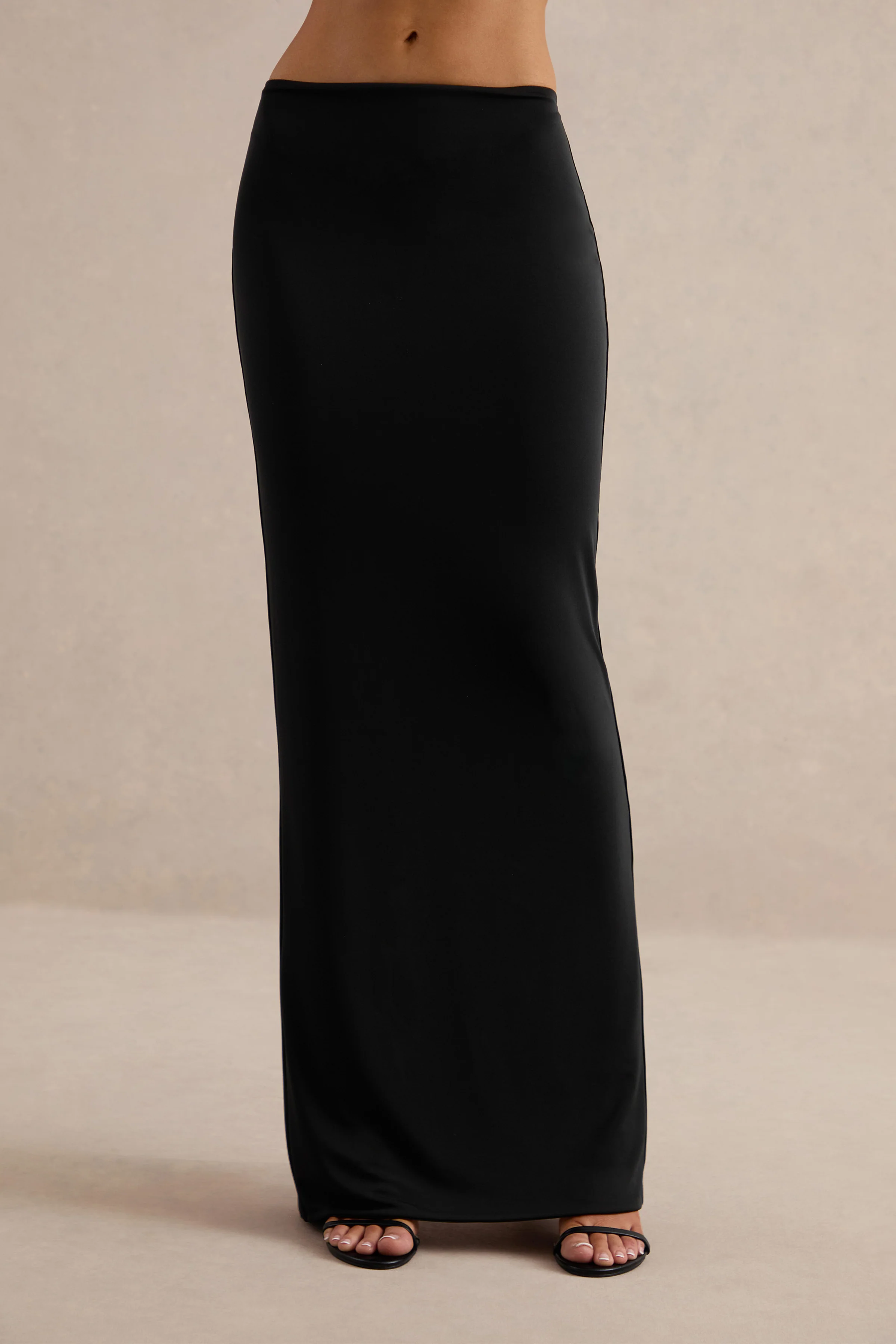 Koralia | Black High Waist Maxi Skirt