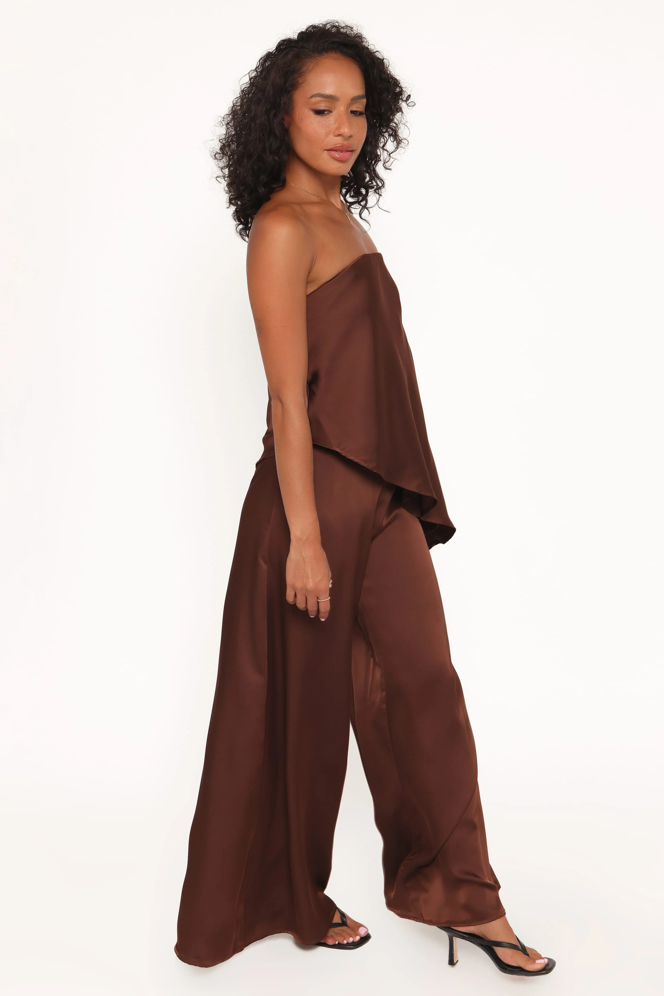 Charmer Wide Leg Pant - Dark Brown