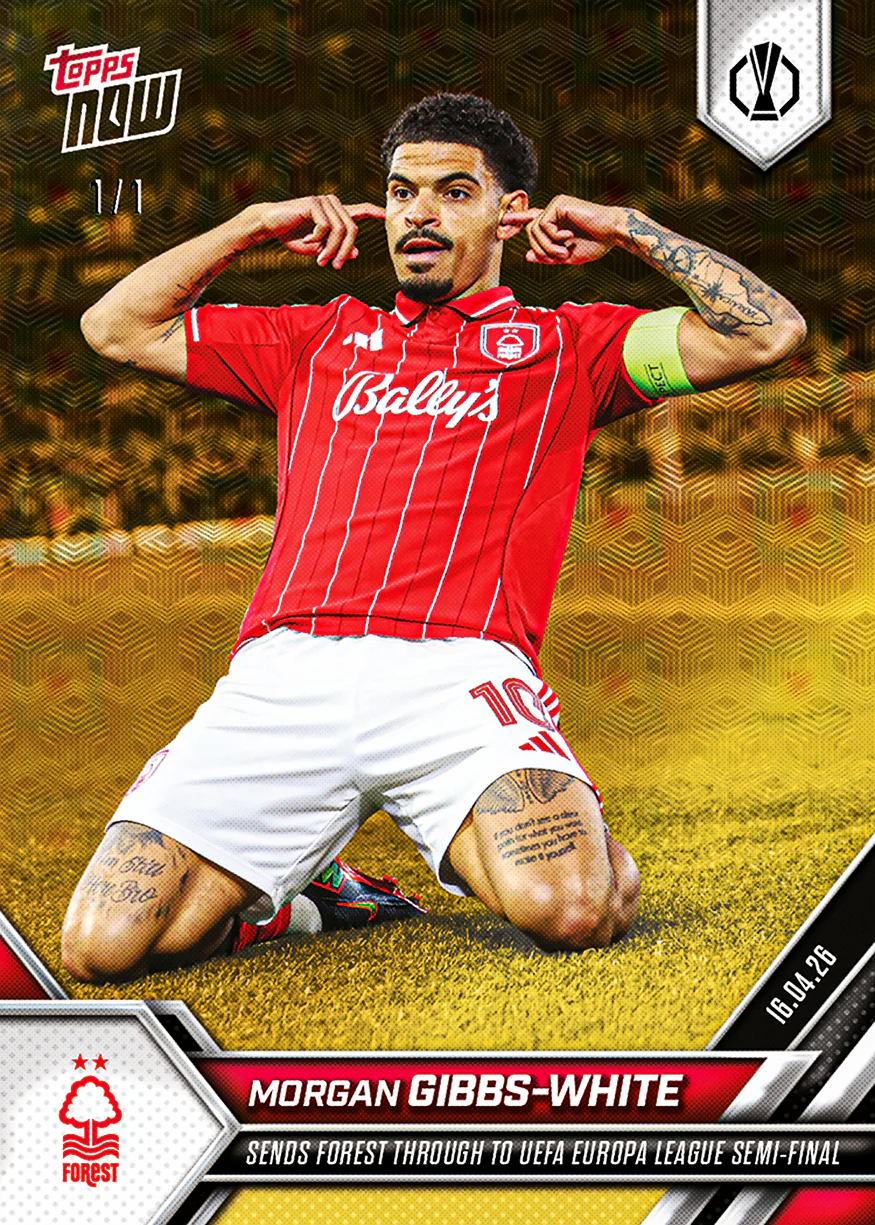 Morgan Gibbs-White - 2025-26 UEL Topps NOW® - Card 28 - PR: 197