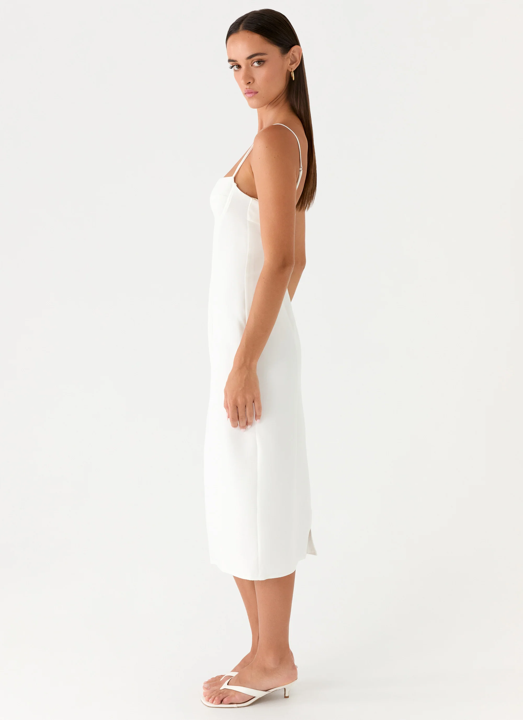 Asling Bustier Midi Dress - White