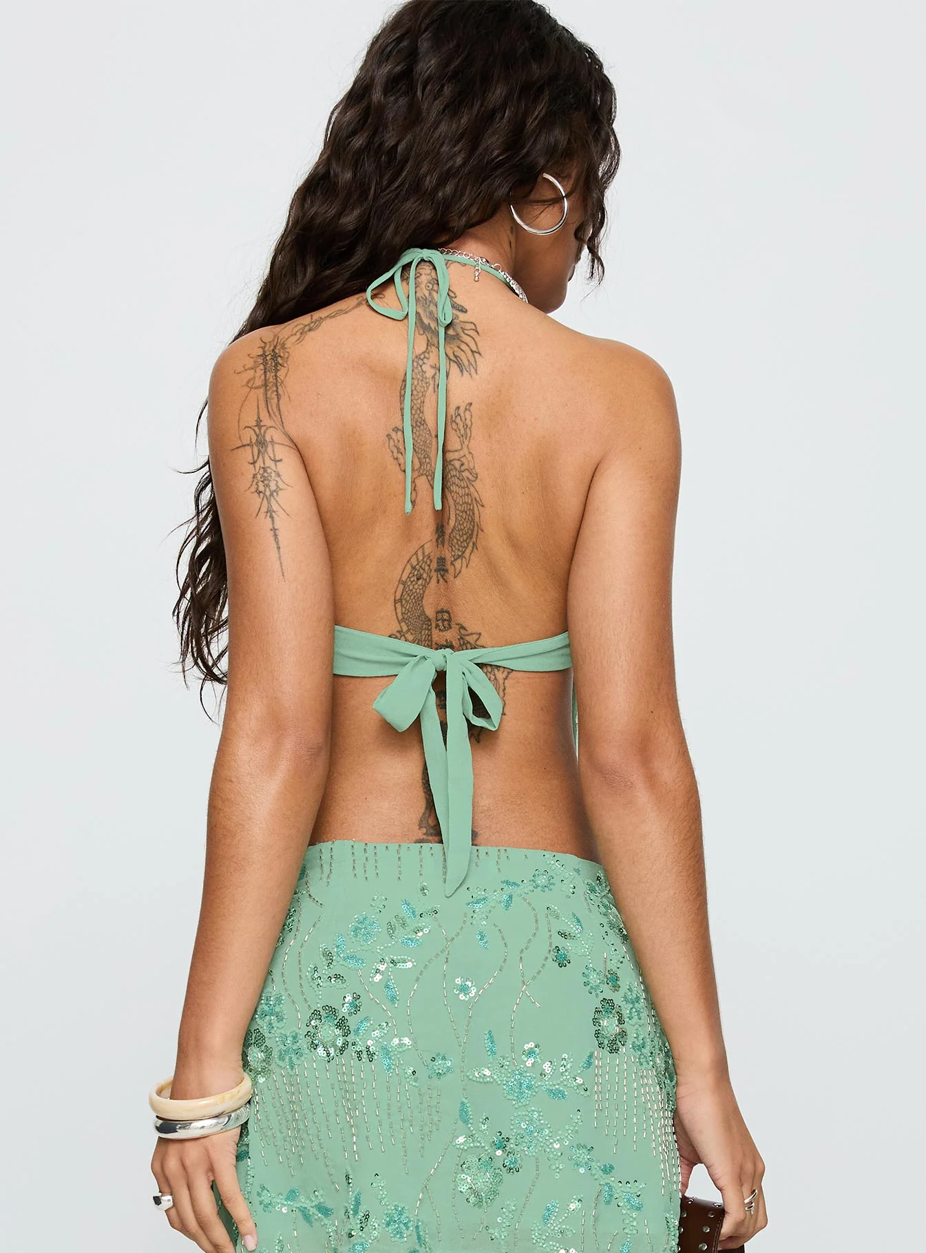 What A Coincidence Beaded Top Teal