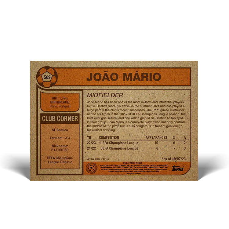 Topps UK - UCC Living Set Card #569 - João Mário