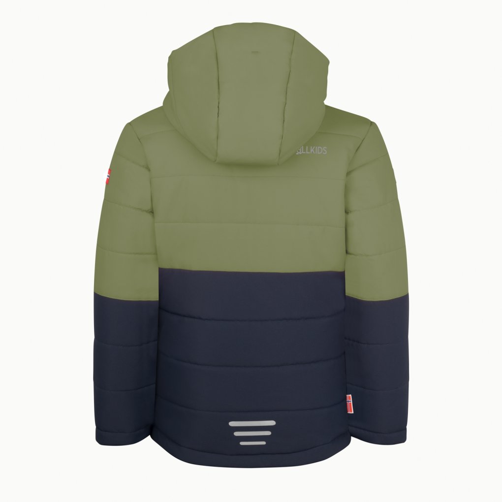 Trollkids Hemsedal XT Snow Jacket Kids - Moss/Mystic Blue